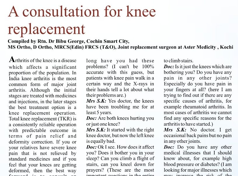 A Consultation for Knee Replacement